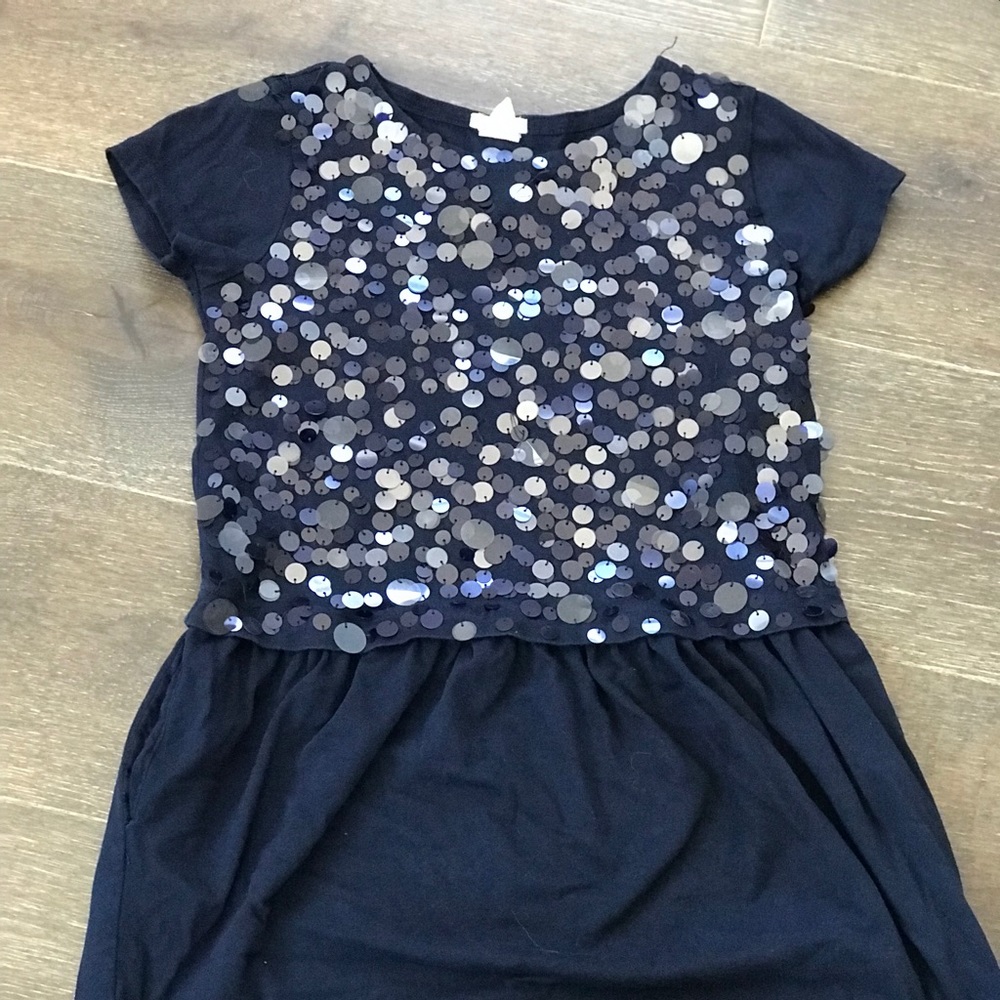 NAVY SEQUIN DRESS